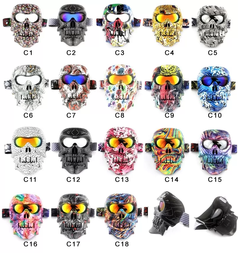 máscara de moto skull mo012
